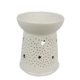 Porcelánová aromalampa bílá hvězdy 14 cm