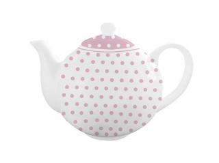 Porcelánová čajová konvice bílá s puntíky 1000 ml (ISABELLE ROSE)