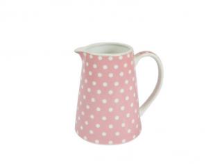 Porcelánový džbán na mléko růžový s puntíky 170 ml (ISABELLE ROSE)