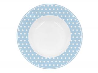 Porcelánový talíř polévkový s puntíky modrý 22 cm (ISABELLE ROSE)