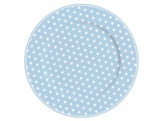 Porcelánový talíř velký s puntíky modrý 23 cm (ISABELLE ROSE)
