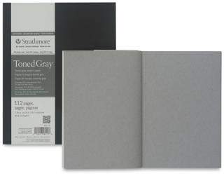 400 Skicák tónovaný šedý - Art Book (118 g/m2) rozměr: 21,6 x 27,9 cm   128 listů