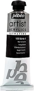 Acrylic Extra-Fine 37 ml, série 1 (11 odstínů) Barva: 01. Ivory black