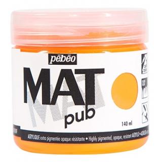 Akrylová barva Mat Pub - Pebeo 140ml odstín: 23. Fluorescent Orange