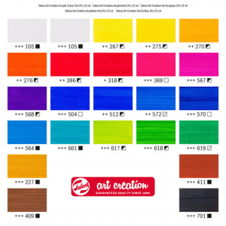Akrylové barvy Art Creation - sada počet ks: 24x12 ml New