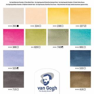 Akvarelová plastová sada Van Gogh pánvičky- různé počet ks: 12 ks Muted Colours