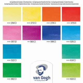 Akvarelová plastová sada Van Gogh pánvičky- různé počet ks: 12 ks Vibrant Colours