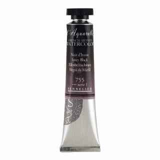 Akvarelové barvy Sennelier v tubě 10ml (na bázi medu) - jednotlivě odstín: 92. Ivory Black