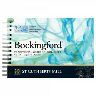 Bockingford skicák (krouž. vazba) za studena lis. (12 listů, 300 g) rozměr: 26x18 cm
