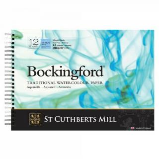 Bockingford skicák (krouž. vazba) za studena lis. (12 listů, 300 g) rozměr: A3