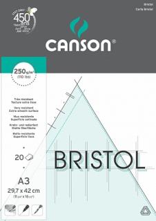 Bristol skicák - lepený na krátké straně (250g/m2, 20 archů), A4, A3 rozměr: A 3
