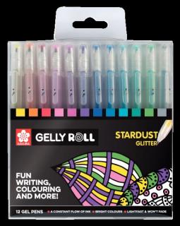 Gelly Stardust fixy (s třpytkami) - sada 12 ks