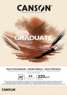 Graduate Mixed Media skicák lepený 30 listů, 200 gramů Natur rozměr: A4
