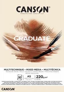 Graduate Mixed Media skicák lepený 30 listů, 200 gramů Natur rozměr: A5