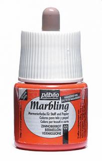 Marbling 45 ml - mramorovací barvy 9 odstínů Barva: 02. Vermilion