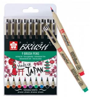 Pigma Micron Brush - barevná sada 9ks