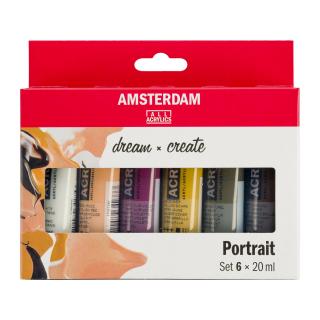 Sada Amsterdam Acrylic 6x20ml  odstíny pro portrét