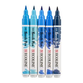 Sada Ecoline Brush pen - 5 ks Barva: 03. Modré odstíny