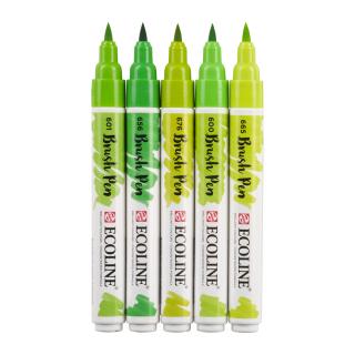 Sada Ecoline Brush pen - 5 ks Barva: 05. Zelené odstíny