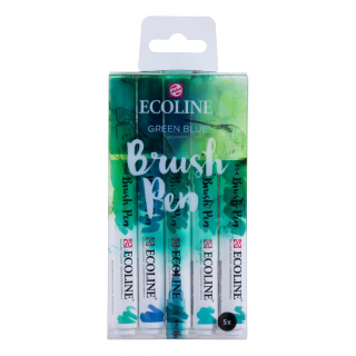 Sada Ecoline Brush pen - 5 ks Barva: 06. Zelenomodré odstíny