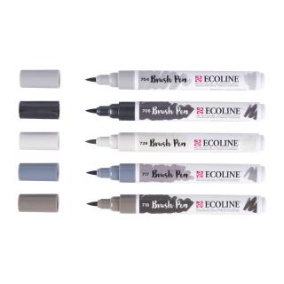 Sada Ecoline Brush pen - 5 ks Barva: 07. Šedé odstíny