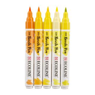 Sada Ecoline Brush pen - 5 ks Barva: 12. Žluté odstíny