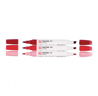 Sada fixů Talens - Pantone - 3 ks  různé kombinace odstíny: red