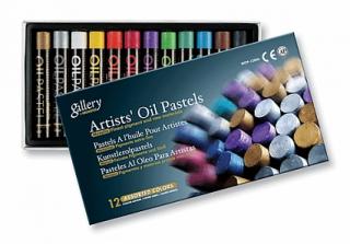 Sada olejových pastelů SQ 12 ks - Metalické odstíny