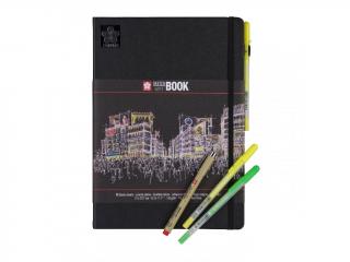 Sakura Sketch Notebook s černým papírem 140 gr. rozměr: 05. 21x29,7 cm