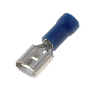 Faston-zdířka 4,8 mm modrá pro kabel 1,5-2,5mm2