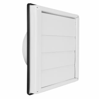 Ventilační mřížka nerez se žaluzií a přírubou 100 mm GM 100 RFNW, bílá