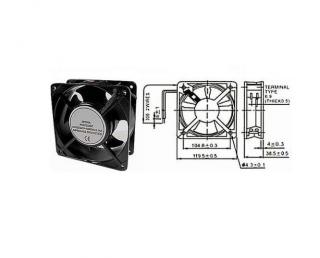 Ventilátor přístrojový 230V/120x120 x38 mm 2700 ot/min