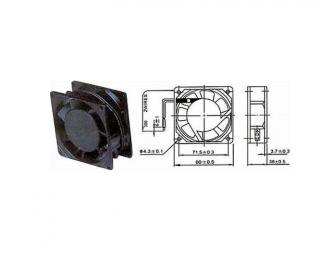 Ventilátor přístrojový 230V/ 80x 80 x38 mm 2300 ot/min