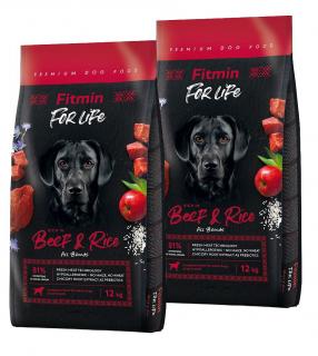 Fitmin For Life Dog Adult Beef & Rice 2 x 12kg