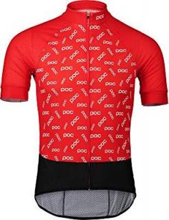 Cyklistický dres POC Essential Road Logo Jersey Polka POC Prismane Red Barva: Červená, Velikost: XL