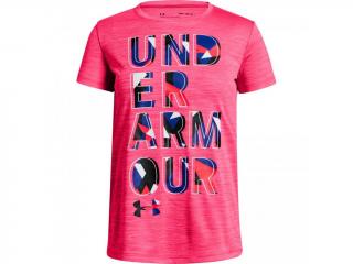 Dětské TRIČKO UNDER ARMOUR HYBRID 2.0 BIG LOGO TEE Barva: růžová, Velikost: YXL