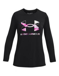DívčíTričko Under Armour Tech Graphic Big Logo LS T-Shirt-BLK Barva: černá, Velikost: YXS