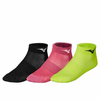 MIZUNO PONOŽKY TRAINING MID 3P SOCKS Nlime/Fuchsia/Black Velikost: L