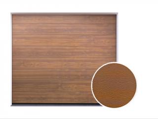 Garážová vrata se zástrčí | Woodgrain Zlatý dub, středová drážka Šířka stavebního otvoru (mm): 2500, Výška stavebního otvoru (mm): 2150