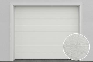 Sekční garážová vrata | Woodgrain bílá RAL 9010 | M-Line | Šířka stavebního otvoru (mm): 2375, Výška stavebního otvoru (mm): 2030