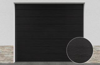 Sekční garážová vrata  | Woodgrain Wenge, středová drážka Šířka stavebního otvoru (mm): 2375, Výška stavebního otvoru (mm): 2030