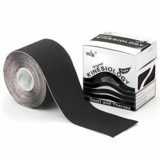 NASARA Kinesiology Tape 5cm x 5m, tejpovací páska Barva: Černá