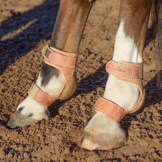 Classic Equine Skid Boots Performance (Zadní chrániče nohou koní pro reining. Kožené s výztuhou.)