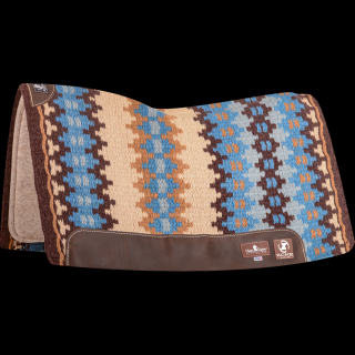 Classic Equine Zone™ Wool Top Zoombang™ Pad 34x38  - 3/4  (2021 - Coffee/Malibu Blue)