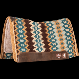 Classic Equine Zone™ Wool Top Zoombang™ Pad 34x38  - 3/4  (2023 - Tan/Ocean)