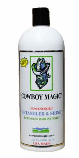 Cowboy Magic Detangler  Shine 32 oz. (946 ml) (Napomáhá dokonalému okamžitému rozčesání u všech typů srsti, hřívy nebo vlasů nezávisle na tom, jak náročné na zvládnutí jsou.)