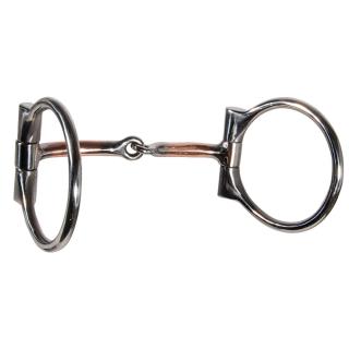 FES Curved Copper Offset D Ring Snaffle Bit (Udidlo pro westernové koně ideální pro mladé koně a začínající jezdce. Šířka 12,7cm.)