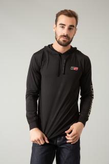 Kimes Ranch Ninja Hood Tech Tee (Black) (Pánská sportovní mikina s SPF ochranou)