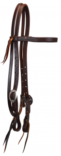 Paul Taylor Oiled Harness Leather Double Stainless Cart Buckle Browband Headstall  (Paul Taylor Oiled Harness Leather Double Stainless Cart Buckle Browband Headstall 5/8")