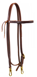 Paul Taylor Oiled Harness Leather Single Buckle Browband Heastall with Snaps  (Paul Taylor Oiled Harness Leather Single Buckle Browband Heastall with Snaps 5/8")